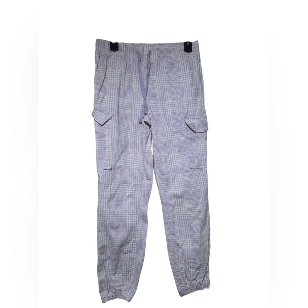 Tinseltown Juniors Plaid Joggers Lavender And White XS